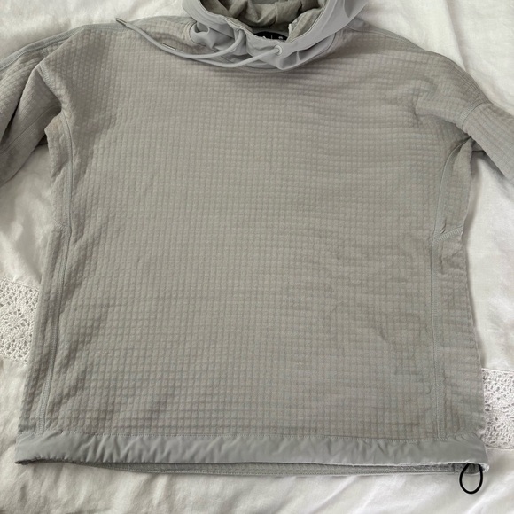 Adidas x Reigning Champ SMALL Hoodie Womens Gray Waffle cowl neck sweatshirt - Picture 7 of 10